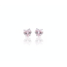 Brinco ponto de luz zirconia coração 5x5 colorido